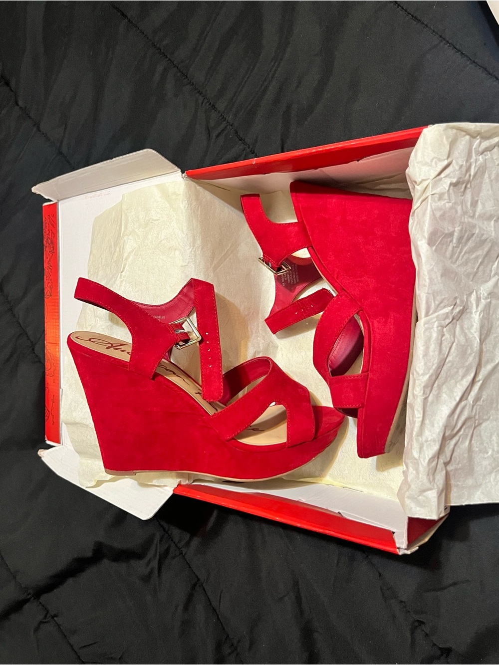 American Rag Rochelle Red Platform Wedge Sandals Size 10.5